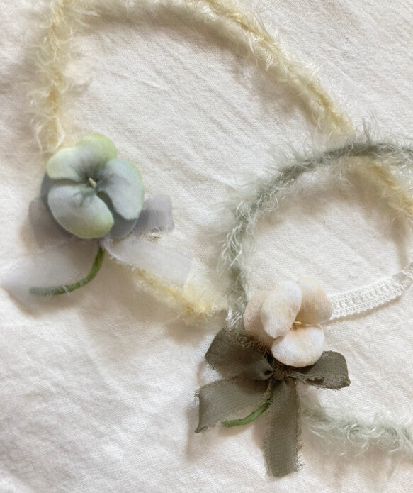 ヘッドドレス:100日祝い パンジー