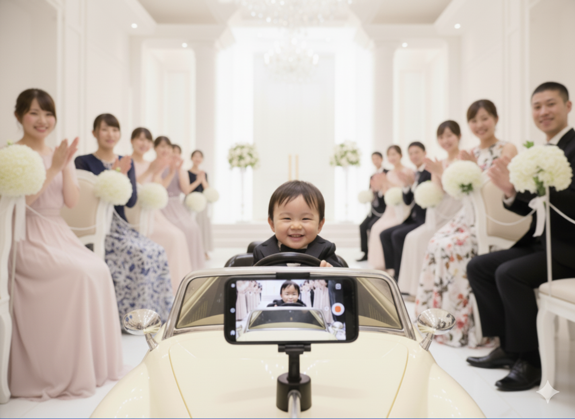 入場の表情を撮れるスマホカメラスタンド