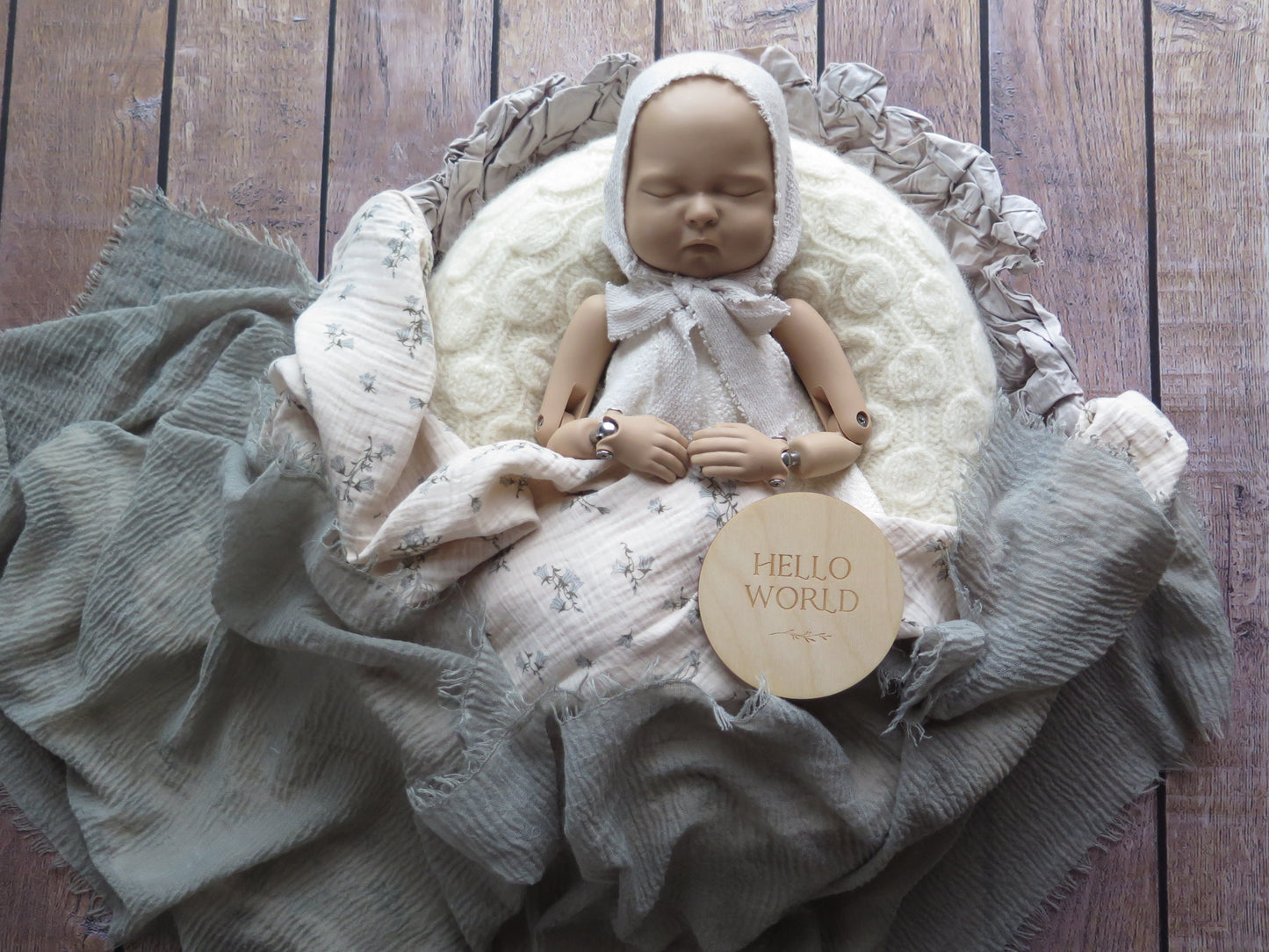 セルフニューボーンフォトのレンタル商品グレーナチュラルセット