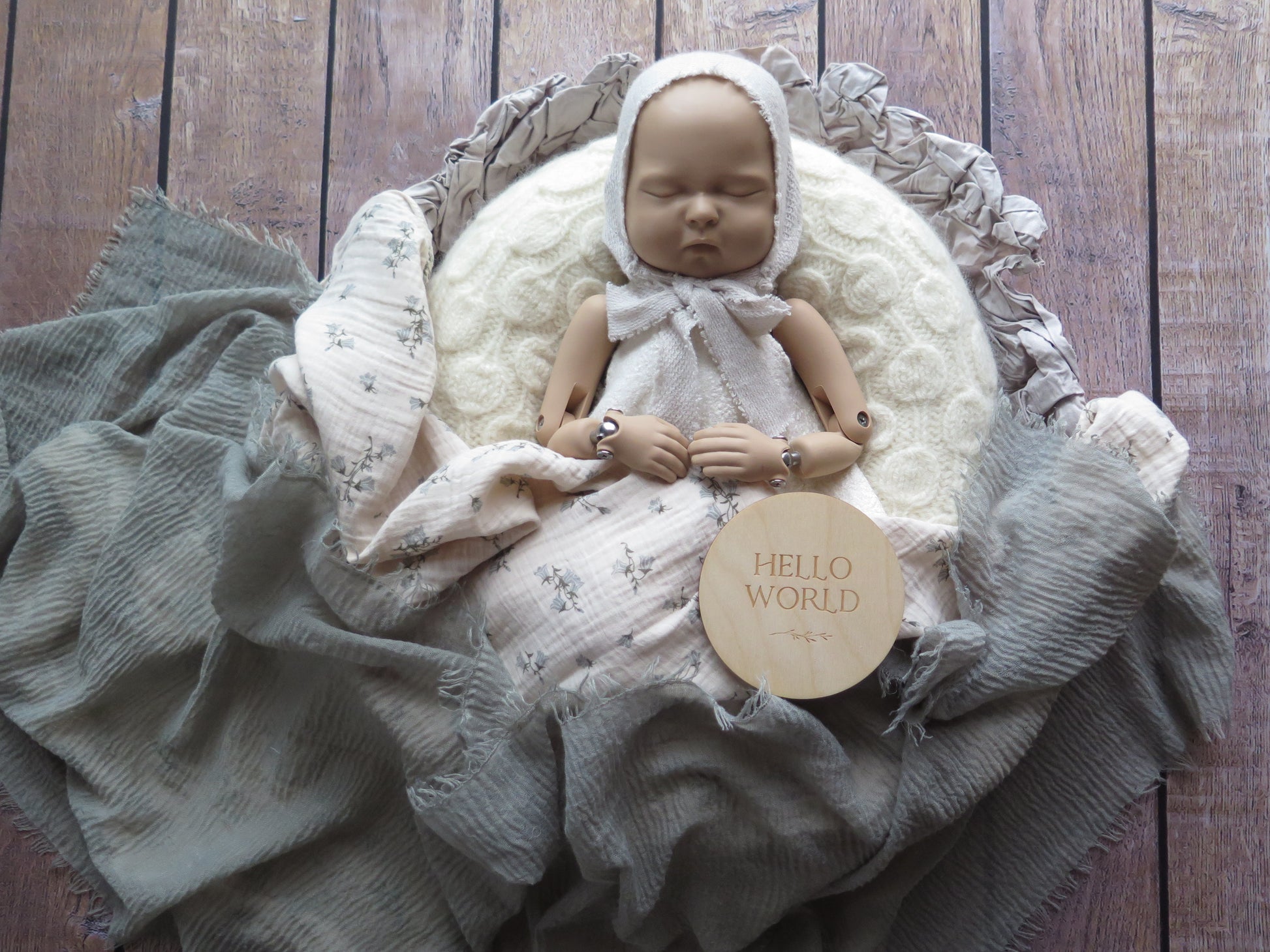 セルフニューボーンフォトのレンタル商品グレーナチュラルセット