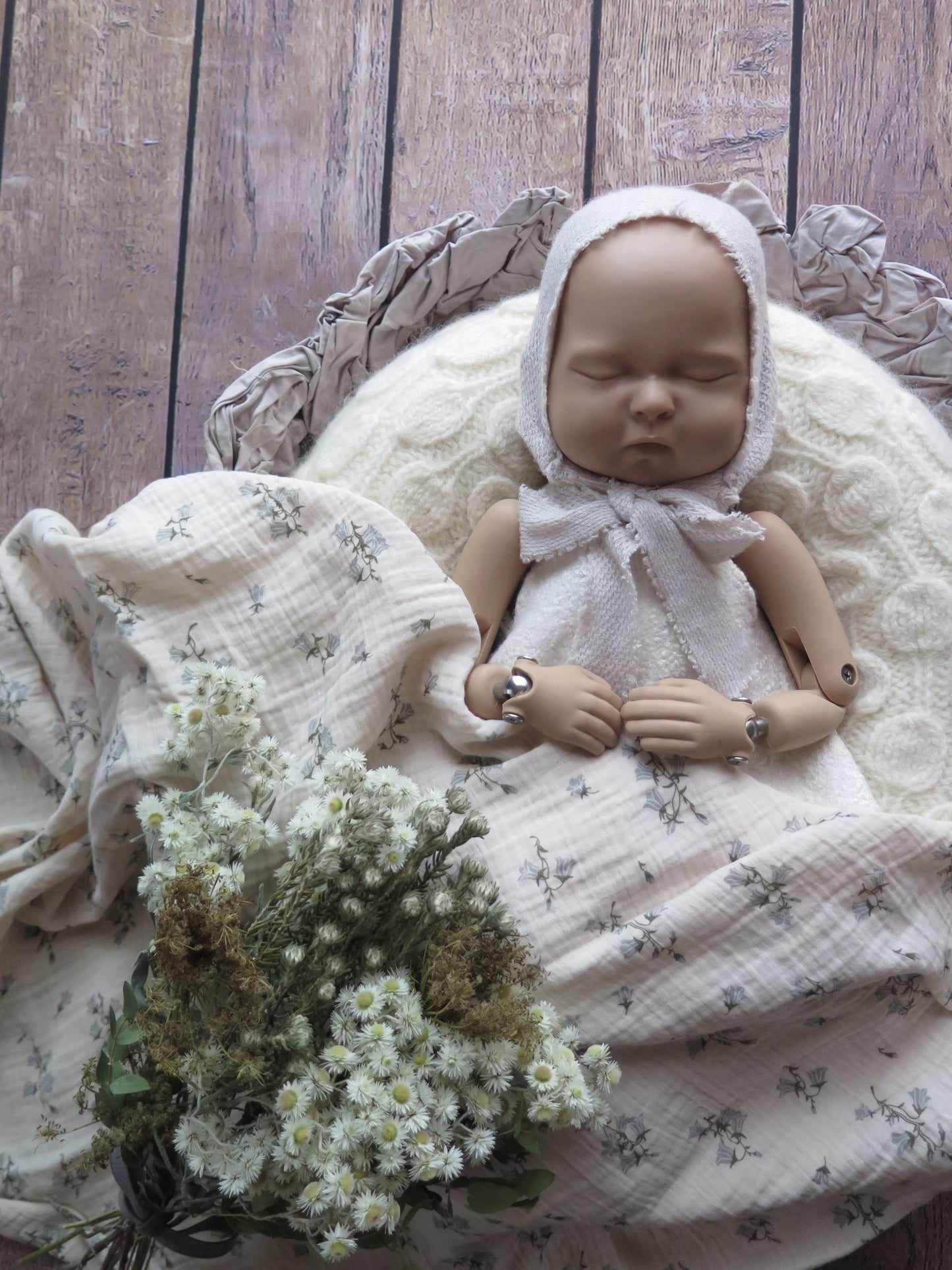 セルフニューボーンフォトのレンタル商品グレーナチュラルセット