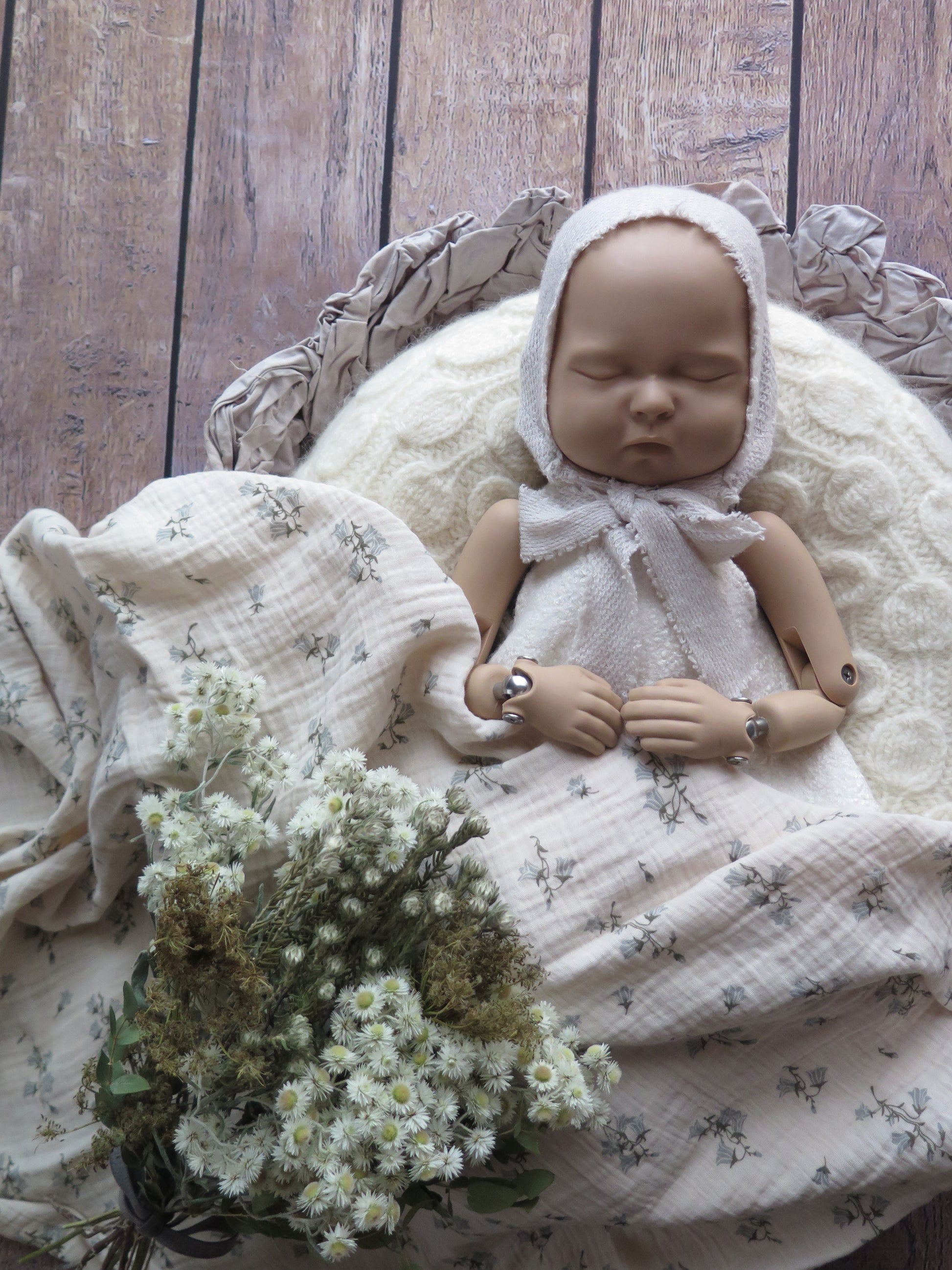 セルフニューボーンフォトのレンタル商品グレーナチュラルセット