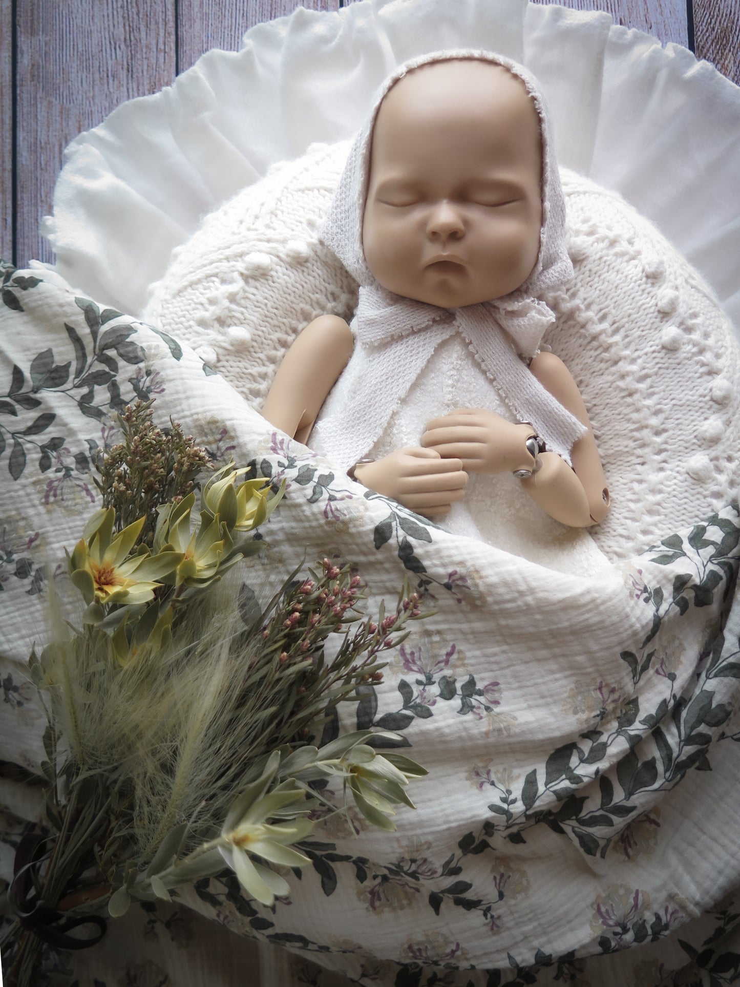 セルフニューボーンフォトのレンタル商品ホワイトナチュラルセット