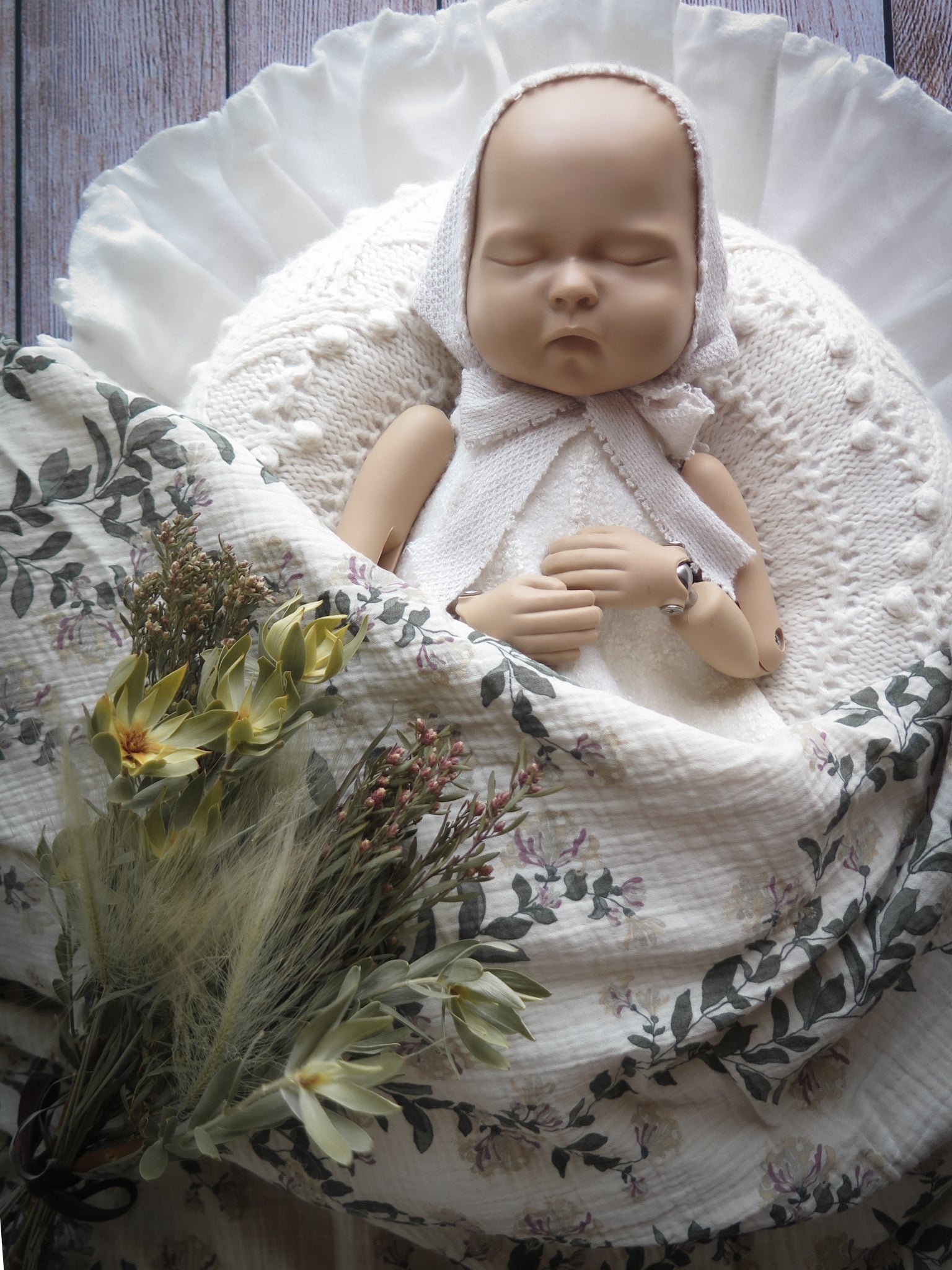 セルフニューボーンフォトのレンタル商品ホワイトナチュラルセット