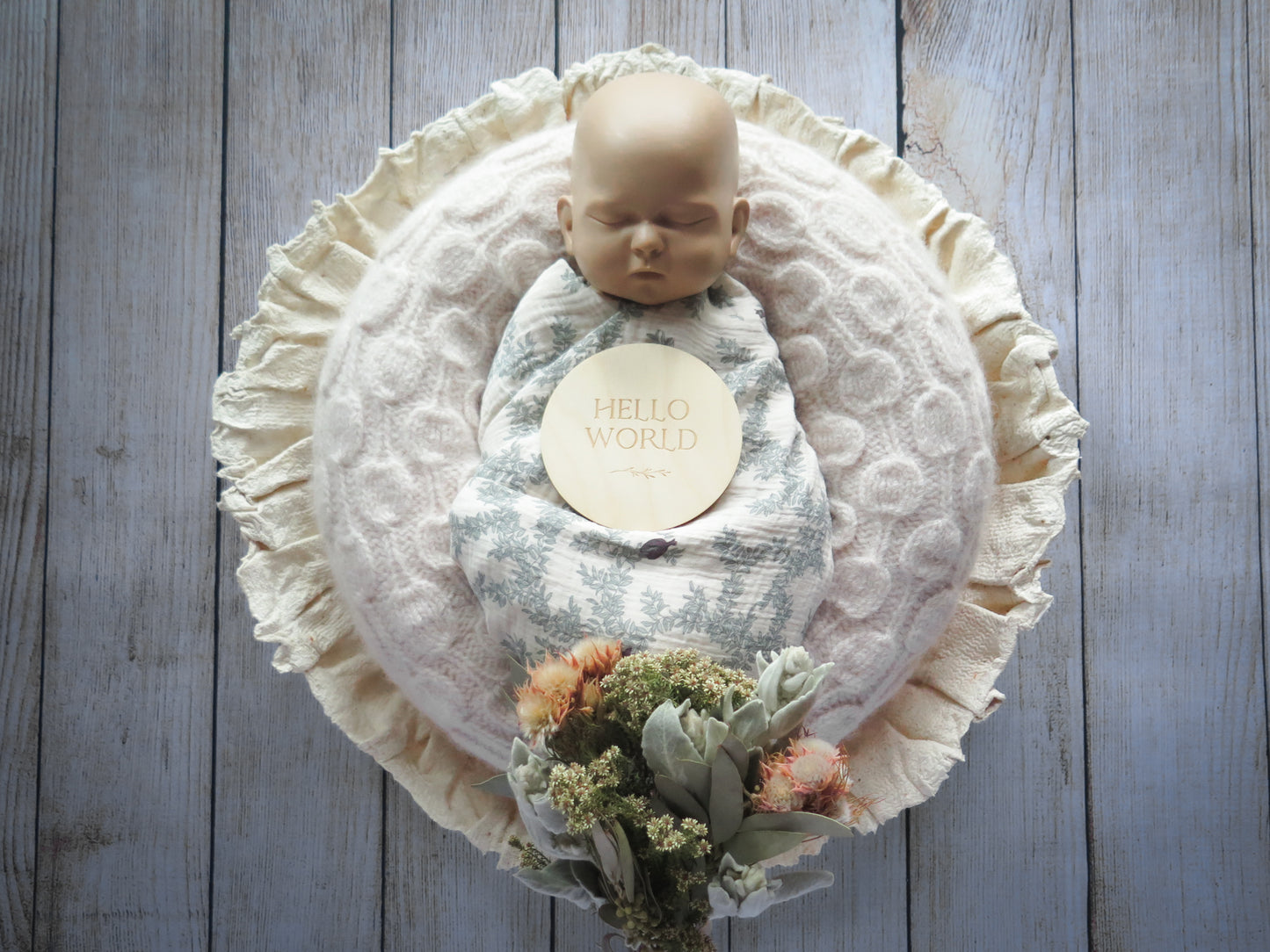 セルフニューボーンフォトのレンタル商品ベージュナチュラルセット