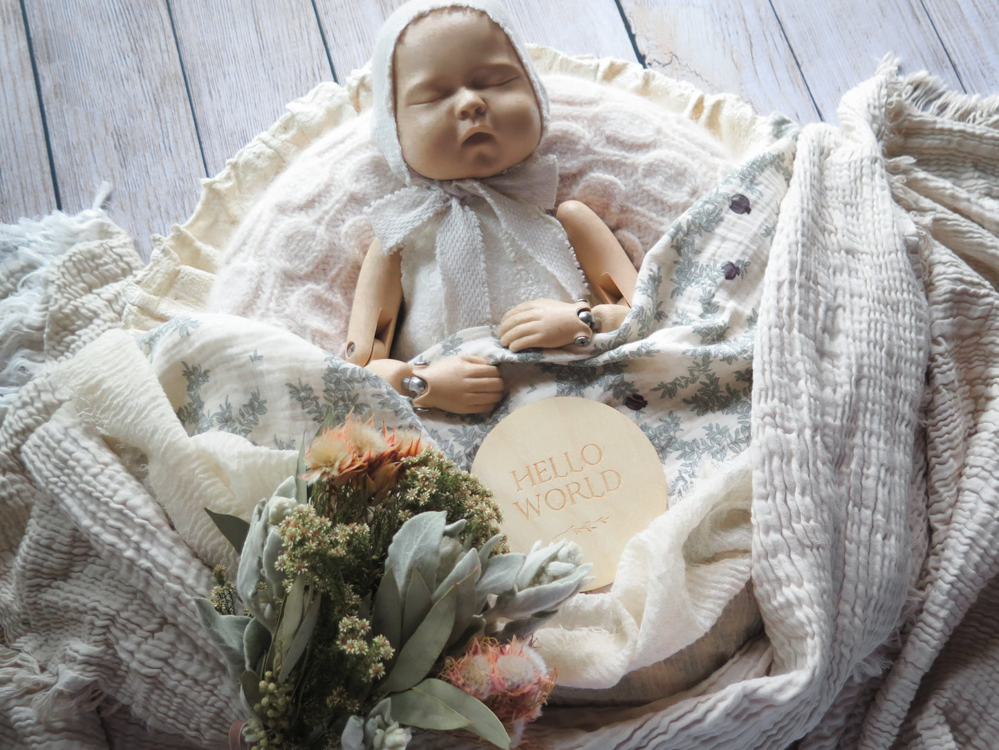 セルフニューボーンフォトのレンタル商品ベージュナチュラルセット